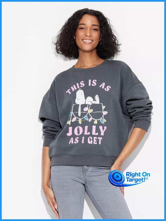 Grayson Threads Tops - NWT XS - Womens Jolly Snoopy Graphic Sweatshirt - Gray